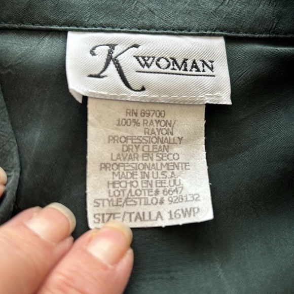 K Women Evergreen Three Piece Set Jacket, Pant and Tank Sz 16P - Picture 15 of 16